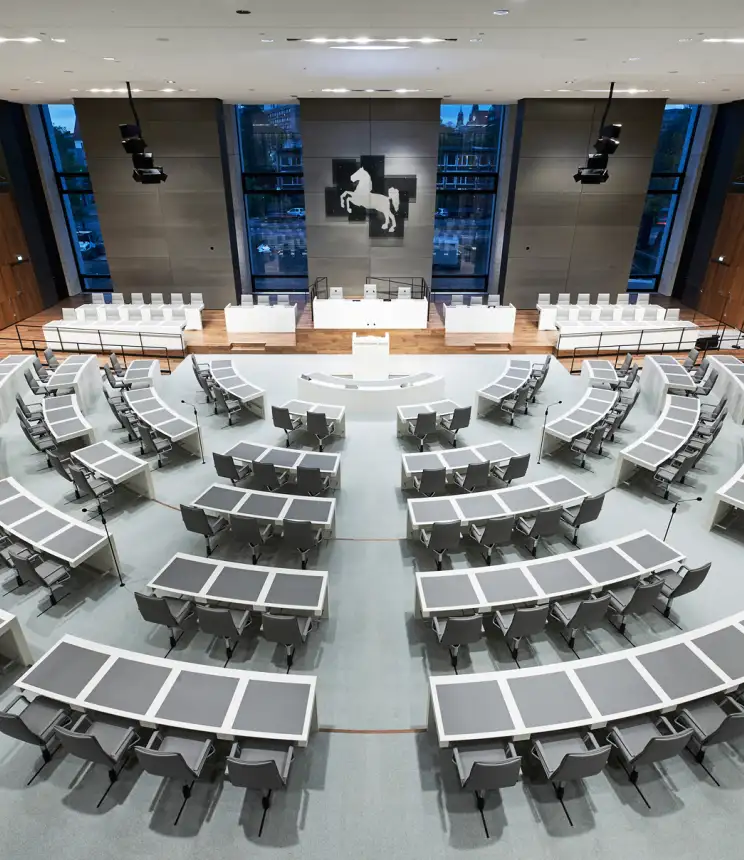 Branding - Lower Saxony’s State Parliament in Hannover - auditorium overview