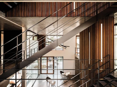Office building - new construction - according to DGNB Platinum certification - indoor gallery and stairs