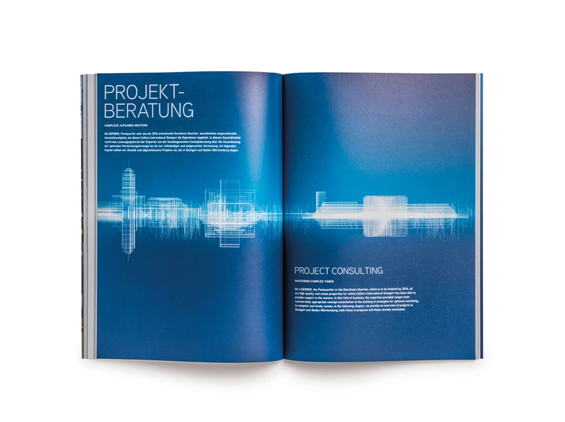 Graphic conception, art direction, editorial -Design, editorial concept - Retail Real Estate Report 2015 - by Colliers International Stuttgart - inside 4