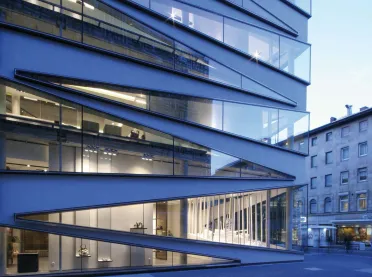 accessories store - New construction - engelhorn - engelhorn acc/es Mannheim - facade detail - diagonal facade division