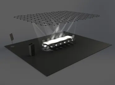 Swarm lighting - Favo lighting system - large area construction - focusing principe main point