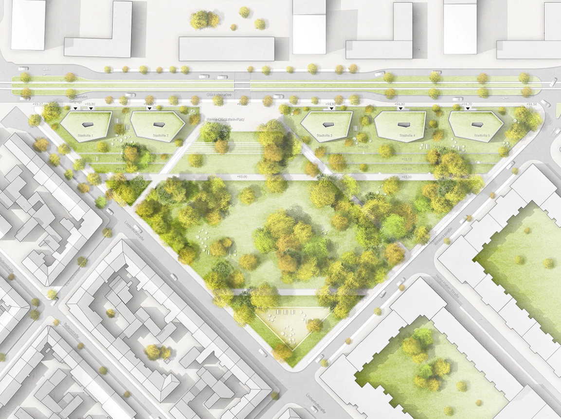 city villas - won competition - Glückstein V Town Houses - map