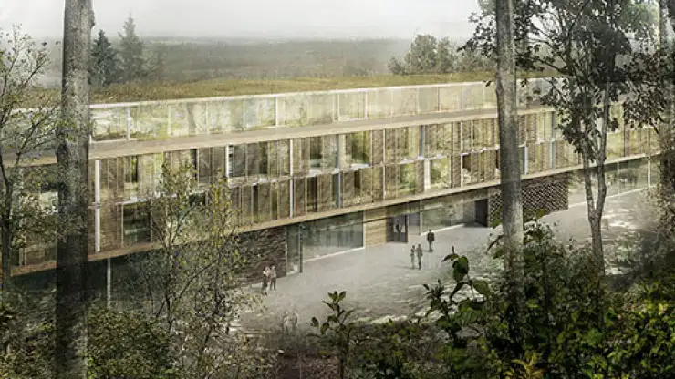 hotel in nature - new construction concept - Hotel Burggraf Tecklenburg - overview outside - entrance area