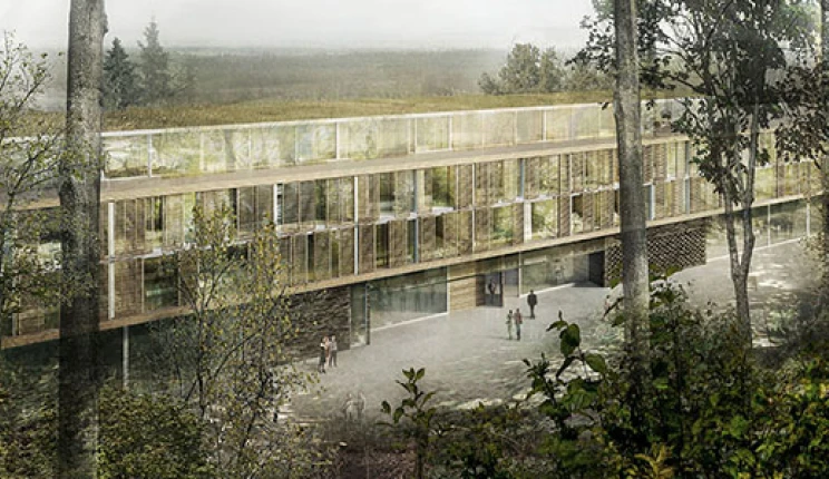 hotel in nature - new construction concept - Hotel Burggraf Tecklenburg - overview outside - entrance area