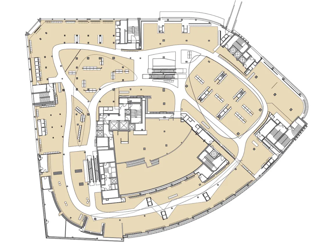 new structuring of the sales area - modern development concept - department store - Jelmoli Zurich - building floor plan