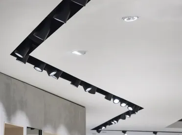 fashion house - conversion and modernisation - department store - Leffers Oldenburg - shoe department - lightning system embedded in ceiling