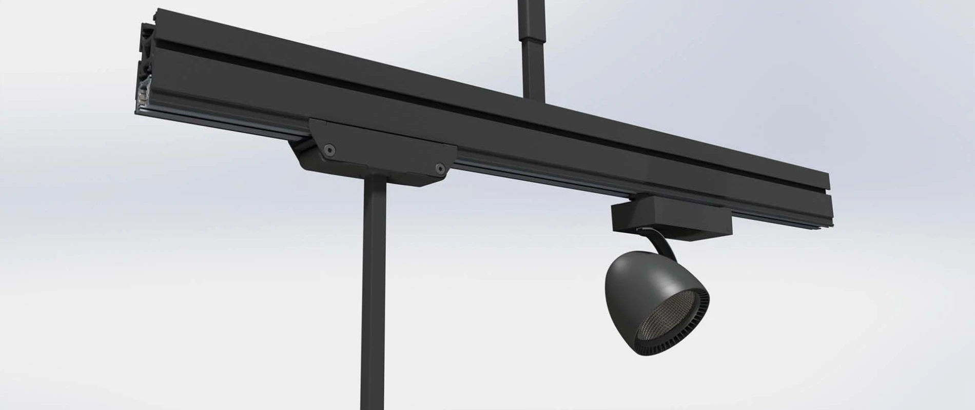 ceiling rail system - Multi-Lane - vitra - for trade office and fair - rail system detail rendering