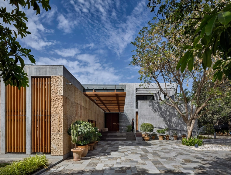 Privatresidenz Ahmedabad Indien Fassade