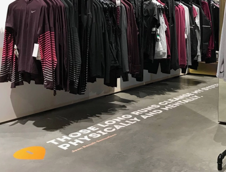 Retail Graphics - SportScheck Nuremberg - quote Joan Benoit Samuelson