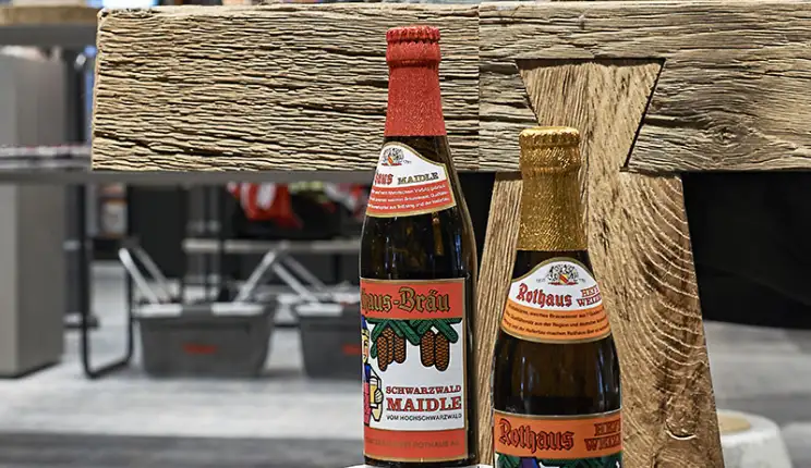 brewery fanshop - beer - conception and realization - Rothaus Grafenhausen -  arrangement detail - decorative beer bottles
