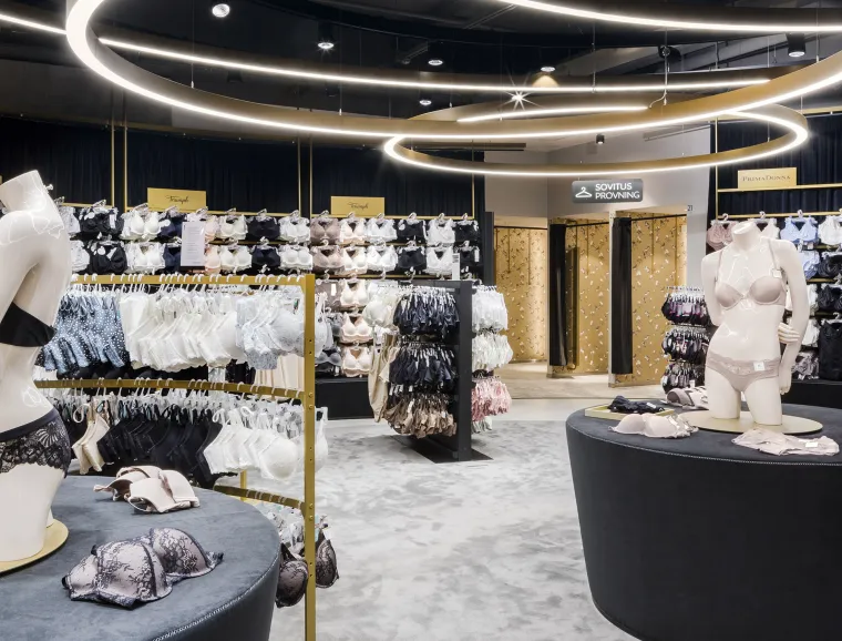 department store - new design - Stockmann Tapiola - lingerie department - displaying tables