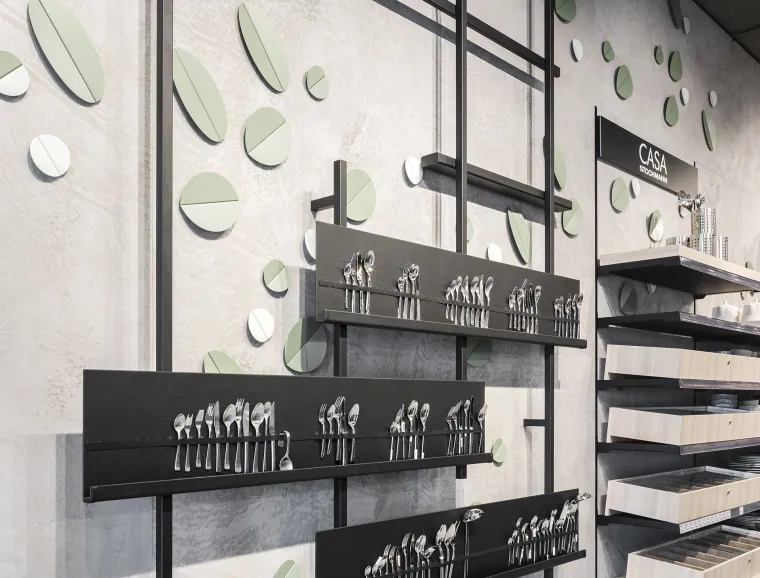 department store - new design - Stockmann Tapiola - cutlery display wall