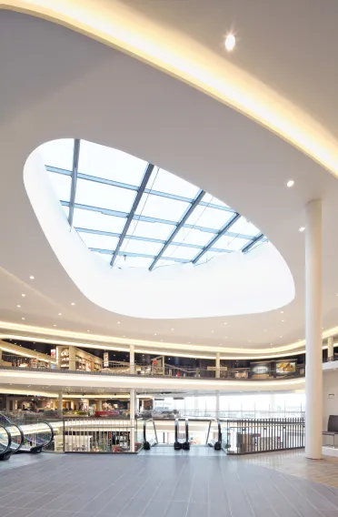 furniture store - DGNB certification regulations - Wohnpark Binzen - indoor - skylight - escalator