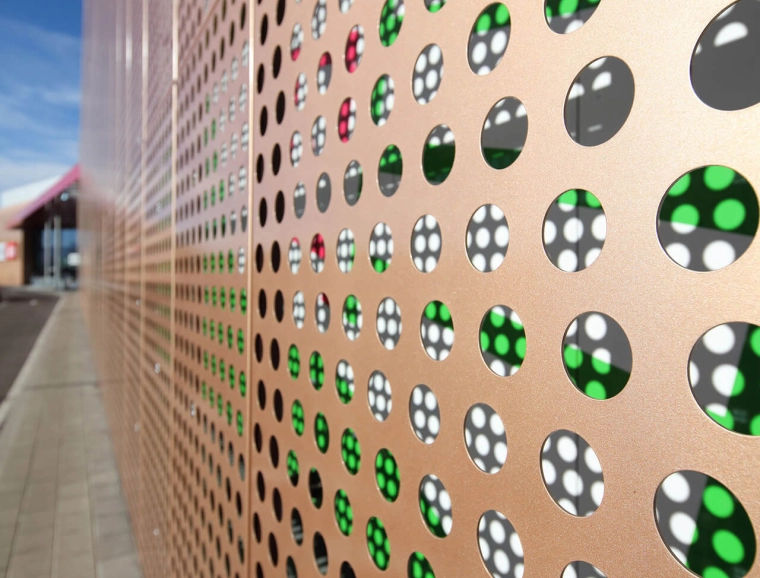 furniture store - new construction - XXXLutz Kempten - copper facade - detail 2